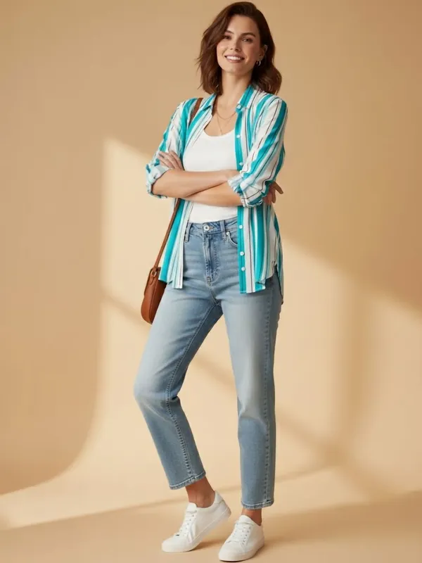 Blue_Rayon_Striped_Tops