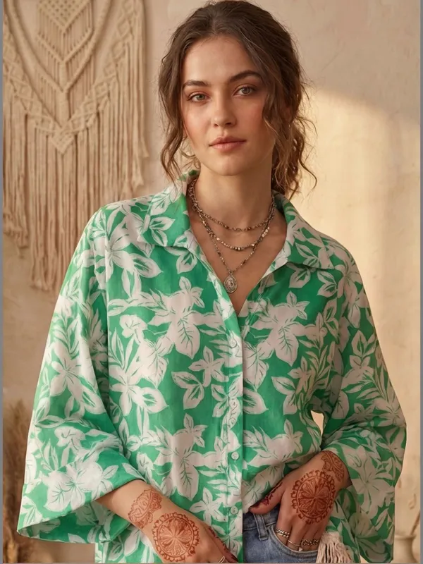 Green_Vatican_Floral_Printed_Tops
