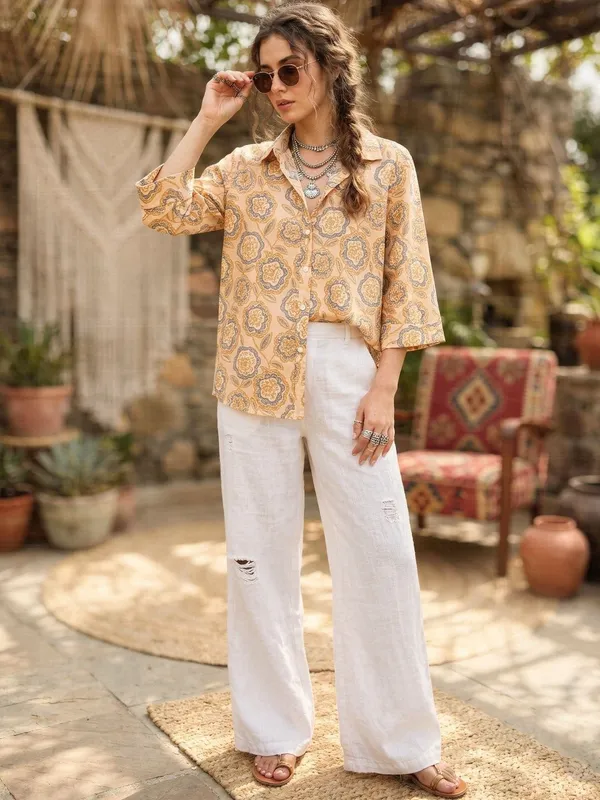 Grey-Cream_Cotton_Floral_Printed_Tops