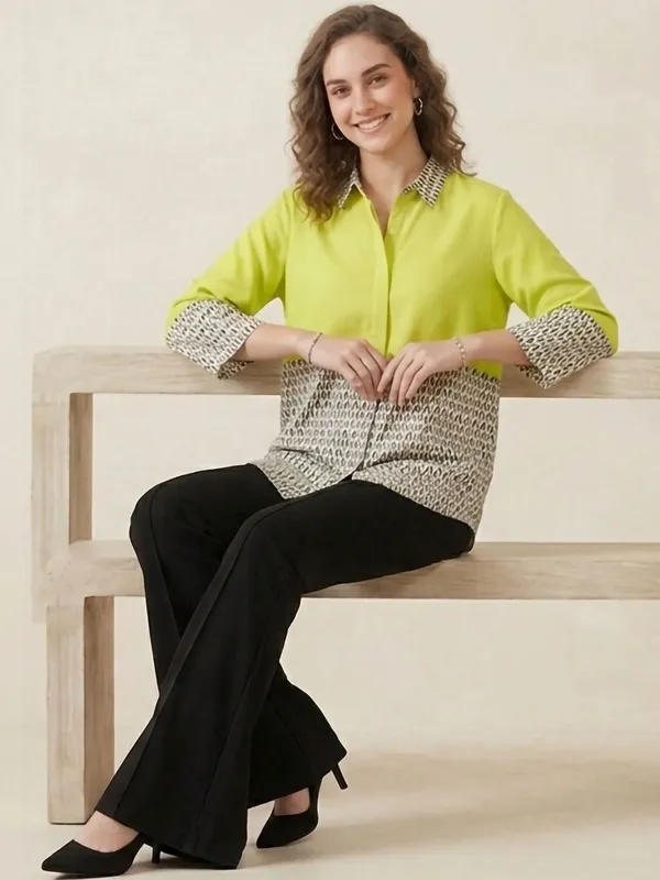 Green_Rayon_Solid_-_Abstract_Printed_Top