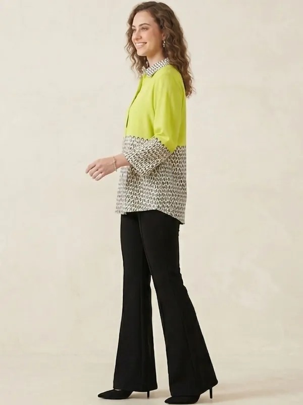 Green_Rayon_Solid_-_Abstract_Printed_Top