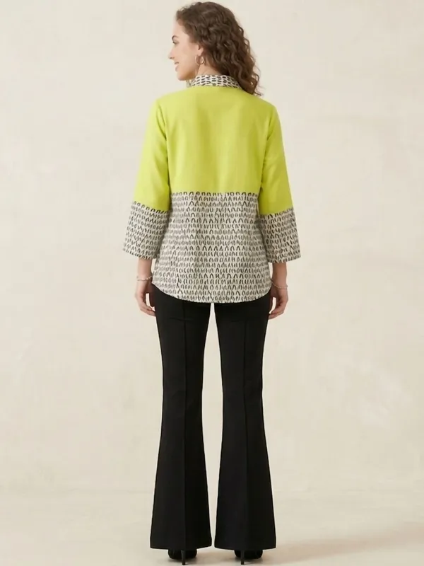 Green_Rayon_Solid_-_Abstract_Printed_Top