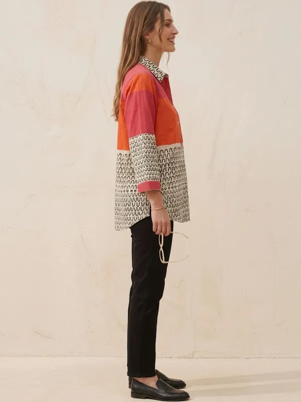 Rust-pink_Rayon_Solid_-_Abstract_Printed_Top