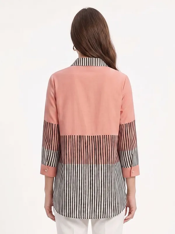 Pink_Rayon_Solid-_Striped_Top