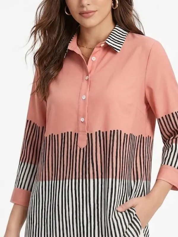 Pink_Rayon_Solid-_Striped_Top