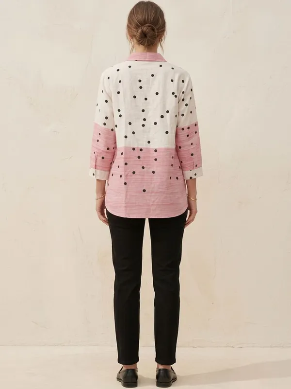 White-Pink_Rayon_Solid_and_Polka_dot_Printed_Top