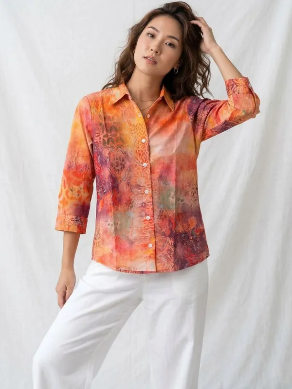 Orange_Cotton_Abstract_Printed_Shirt