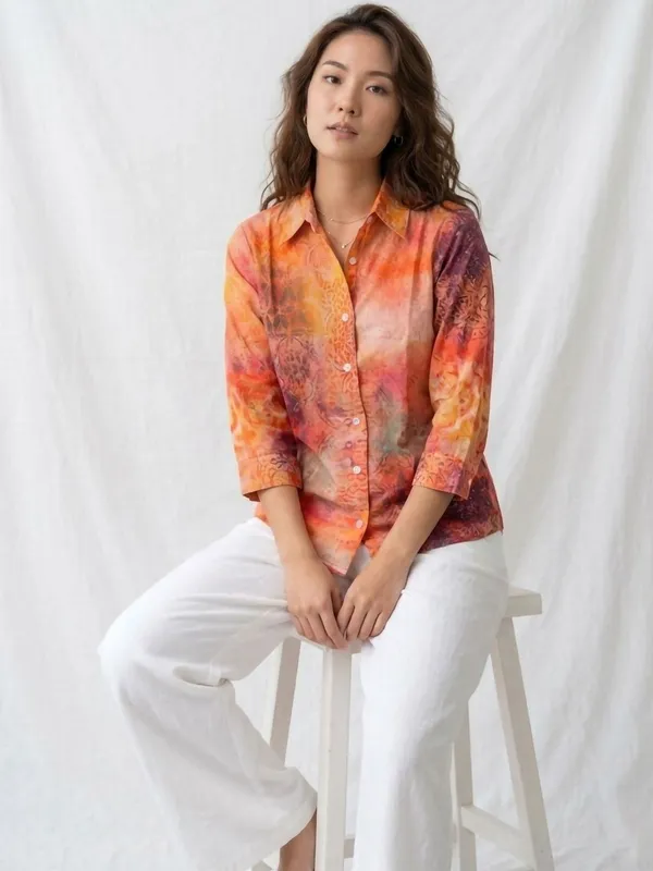 Orange_Cotton_Abstract_Printed_Shirt