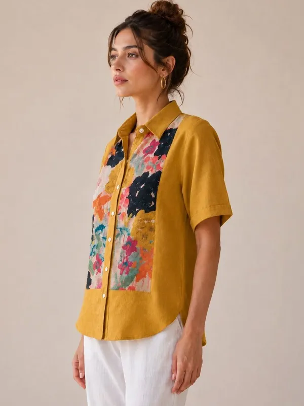 Yellow_Cotton_Jutt_Abstract_Printed_Shirts