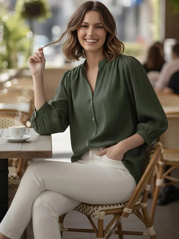 Green_Polyester_Crinckled_Textured_Top