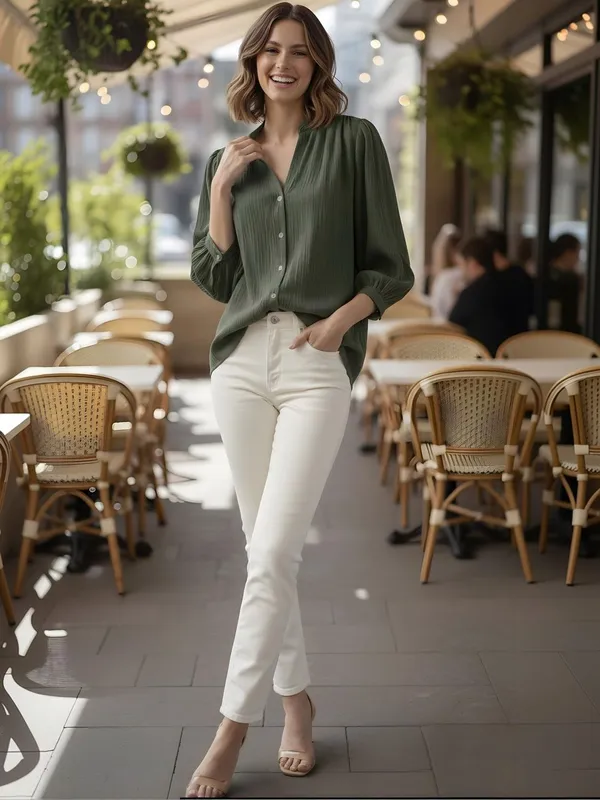 Green_Polyester_Crinckled_Textured_Top