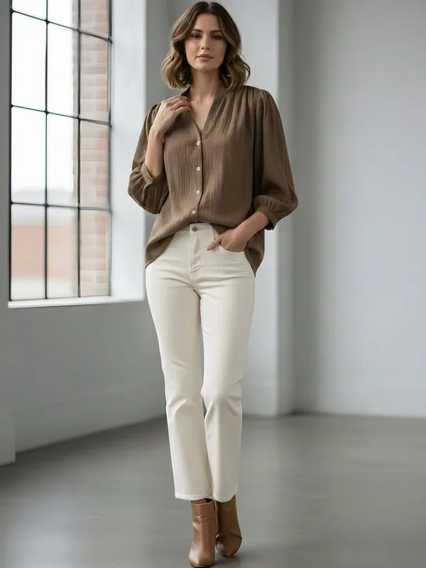 Brown_Polyester_Textured_Top