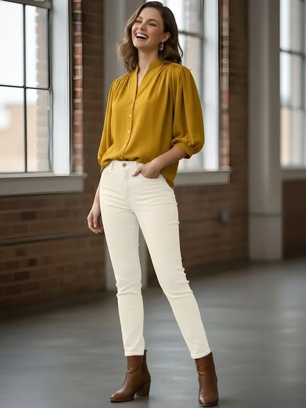 Mustard_Polyester_Textured_Top