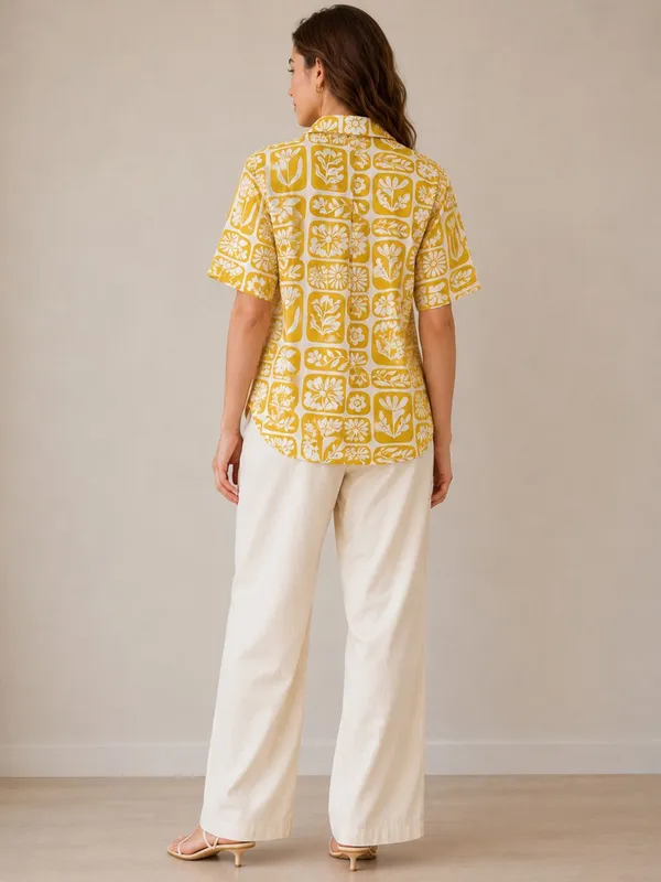 Yellow_Rayon_Floral_Printed_Shirts