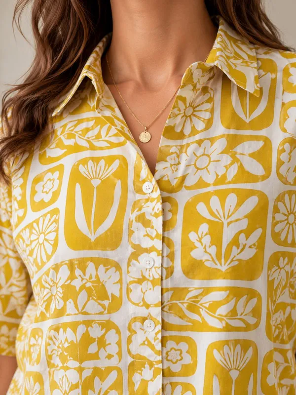 Yellow_Rayon_Floral_Printed_Shirts