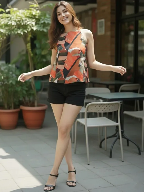 Orange_Vatican_Abstract_Printed__Sleeveless_Top