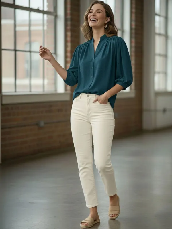 Blue_Polyester_Crinckled_Textured_Top