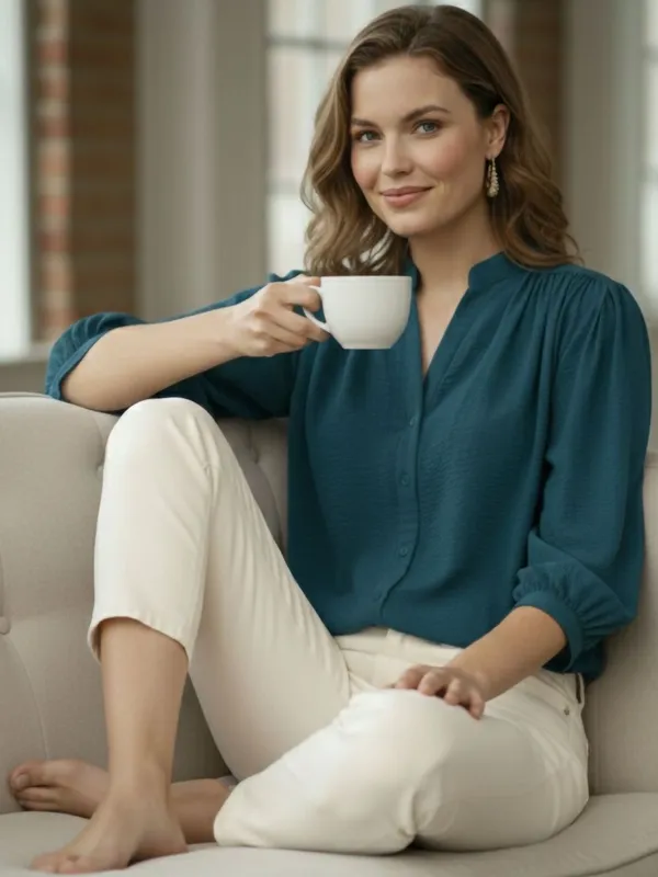 Blue_Polyester_Crinckled_Textured_Top