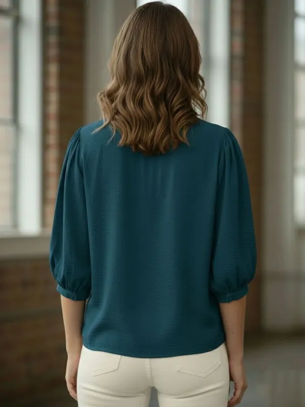 Blue_Polyester_Crinckled_Textured_Top