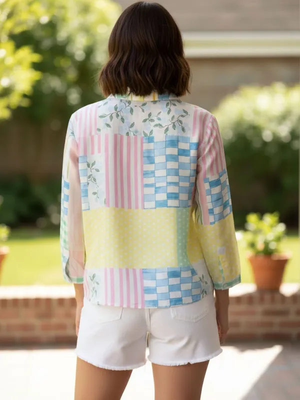Multi_Vatican_Checked_and_striped_Printed_Top