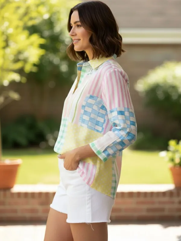 Multi_Vatican_Checked_and_striped_Printed_Top