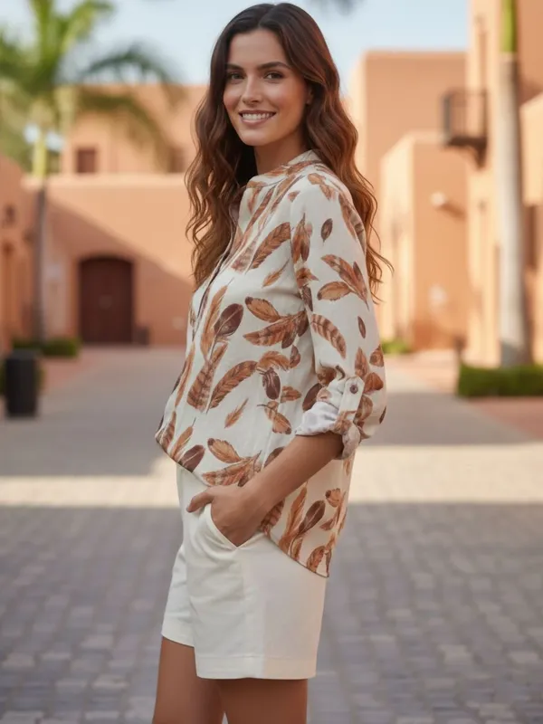 White-Brown_Vatican_Feathers_Printed_Top