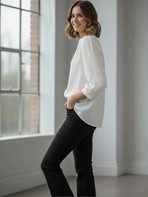 White_Polyester_Crinkled_Top
