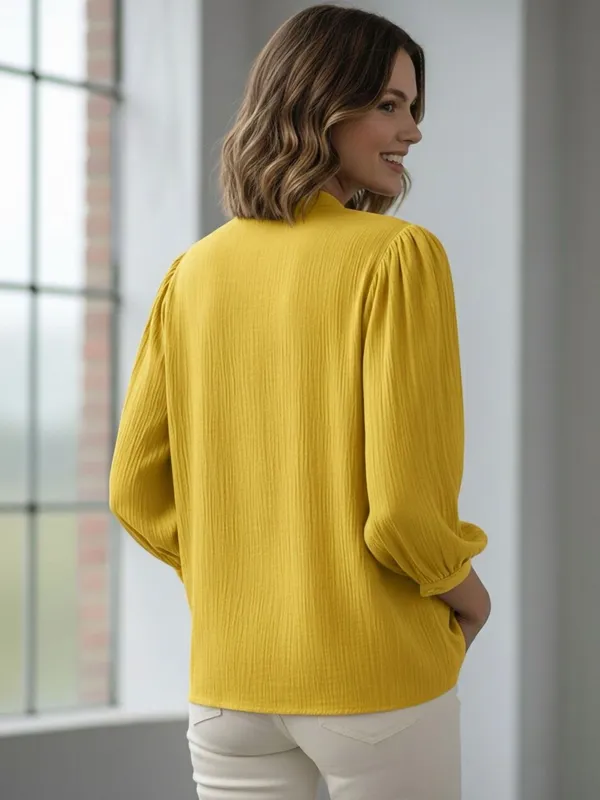 Lemon_Yellow_Polyester_Crinkled_Top