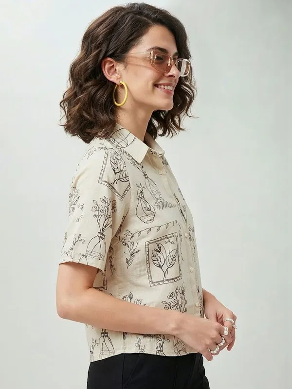 White_vatican_Artistic_Abstract_printed_Top