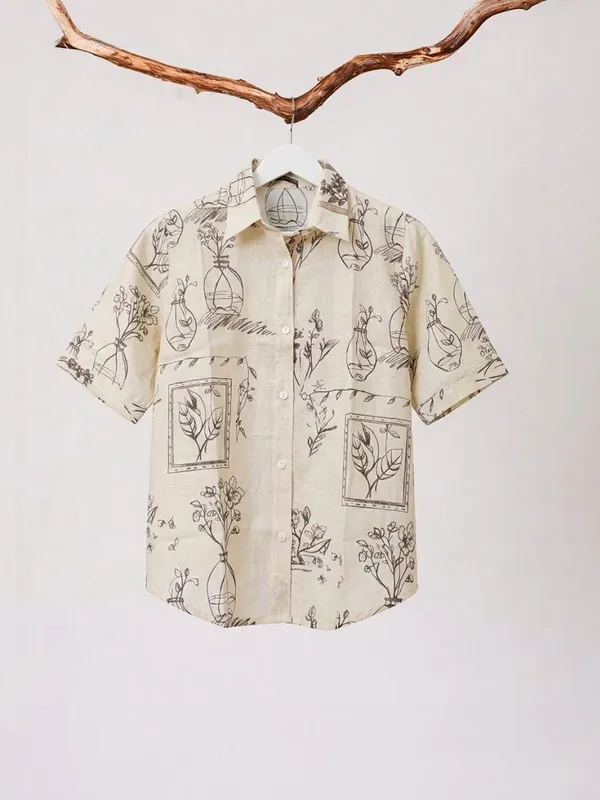 White_vatican_Artistic_Abstract_printed_Top