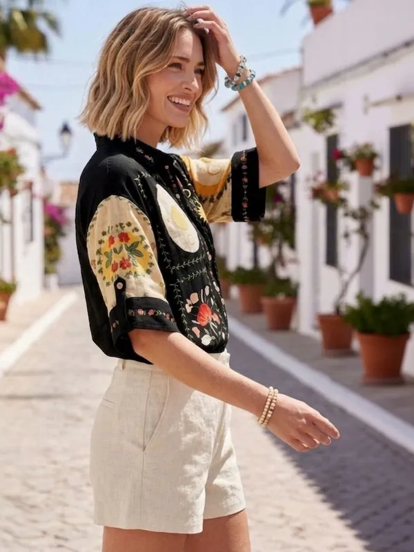 Black_Polyester_Floral_Printed_Tops