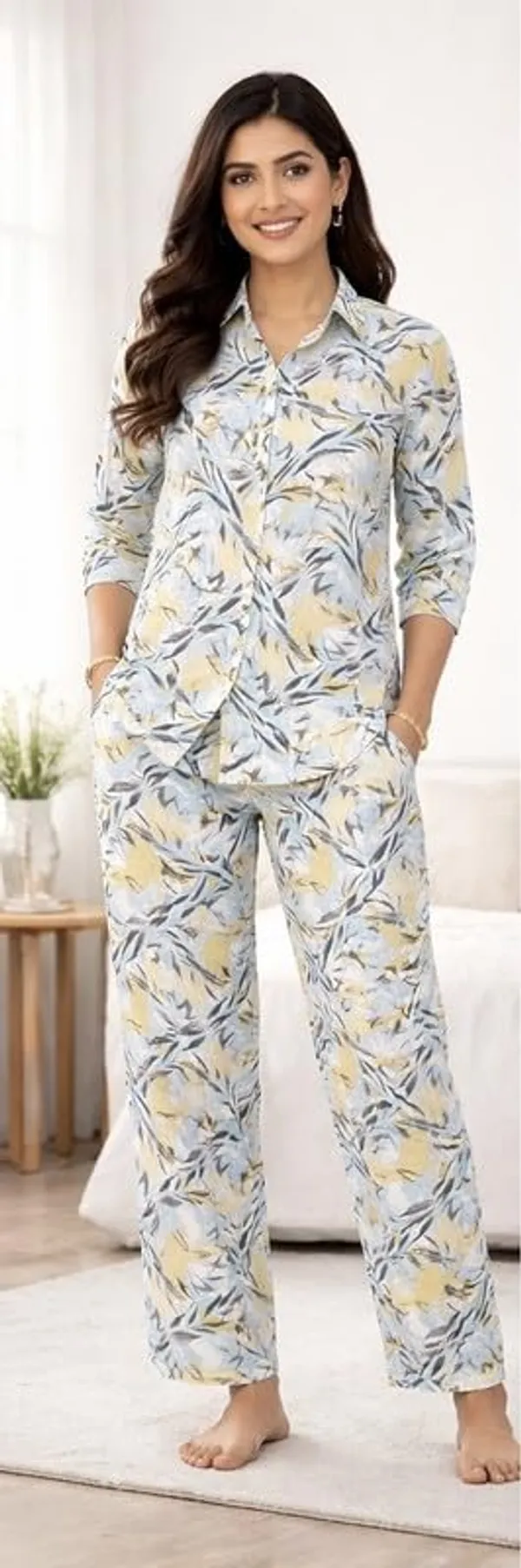 Women_S_Malai_Fabric_Printed_Night_Suit_Set_Soft_Breathable_Short_Sleeve_Shirt_With_Full_Length_Pajamas_Lightweight_Loungewear_Sleepwear_For_Ladies