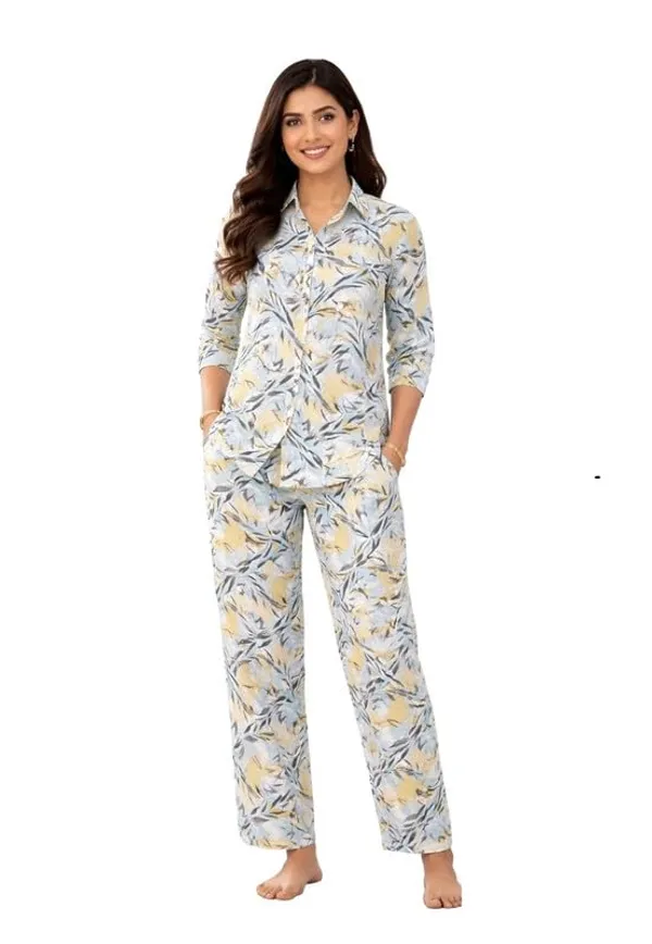 Women_S_Malai_Fabric_Printed_Night_Suit_Set_Soft_Breathable_Short_Sleeve_Shirt_With_Full_Length_Pajamas_Lightweight_Loungewear_Sleepwear_For_Ladies