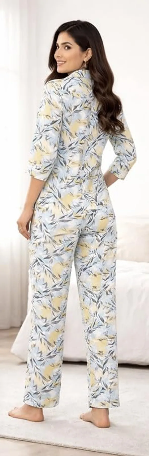 Women_S_Malai_Fabric_Printed_Night_Suit_Set_Soft_Breathable_Short_Sleeve_Shirt_With_Full_Length_Pajamas_Lightweight_Loungewear_Sleepwear_For_Ladies