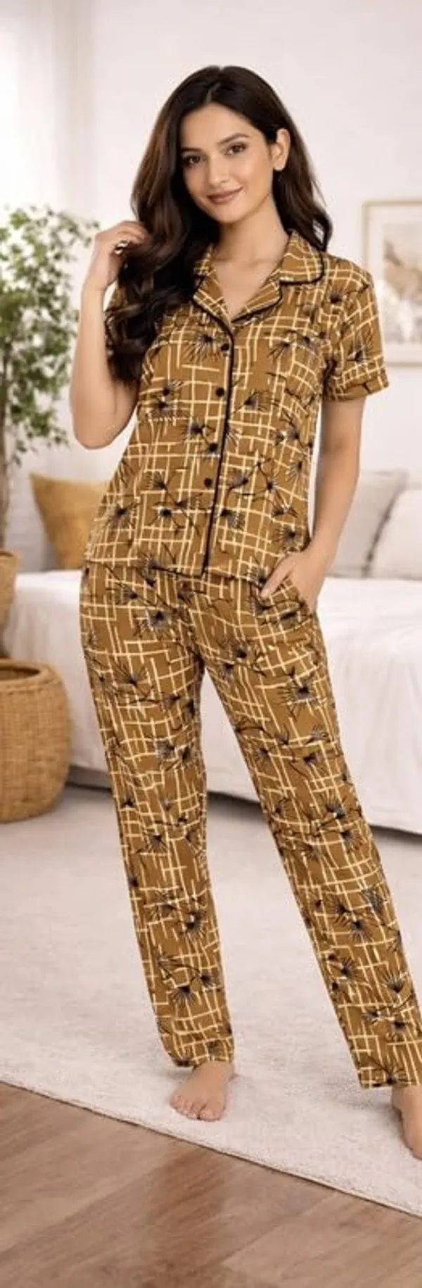 Women_S_Malai_Fabric_Printed_Night_Suit_Set_Soft_Breathable_Short_Sleeve_Shirt_With_Full_Length_Pajamas_Lightweight_Loungewear_Sleepwear_For_Ladies