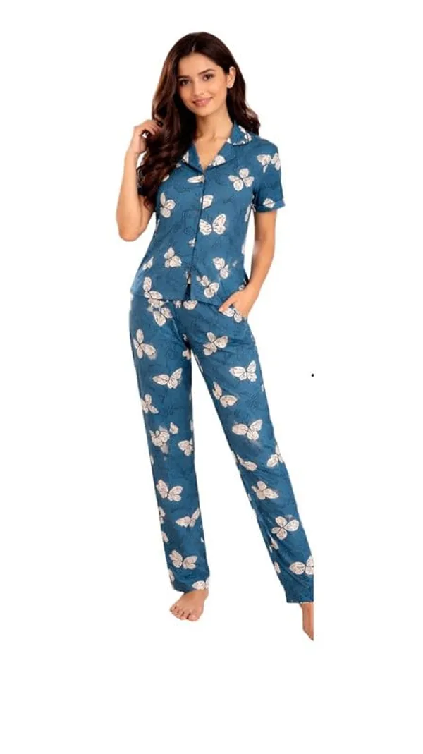 Women_S_Malai_Fabric_Printed_Night_Suit_Set_Soft_Breathable_Short_Sleeve_Shirt_With_Full_Length_Pajamas_Lightweight_Loungewear_Sleepwear_For_Ladies