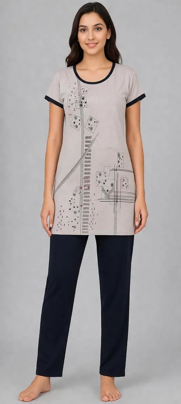 Women_S_Printed_Round_Neck_Short_Sleeve_Nightsuit_Set_Pajama_Set_Casual_Night_Dress_With_Pocket