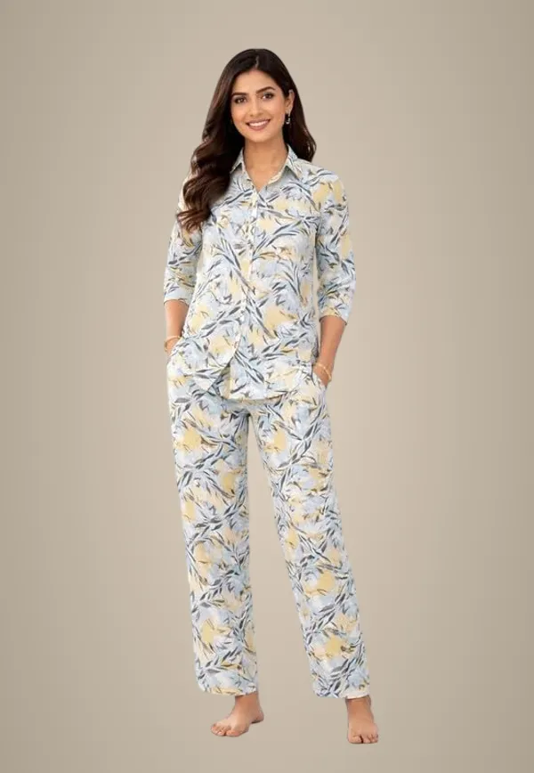 Women_S_Malai_Fabric_Printed_Night_Suit_Set_Soft_Breathable_Short_Sleeve_Shirt_With_Full_Length_Pajamas_Lightweight_Loungewear_Sleepwear_For_Ladies