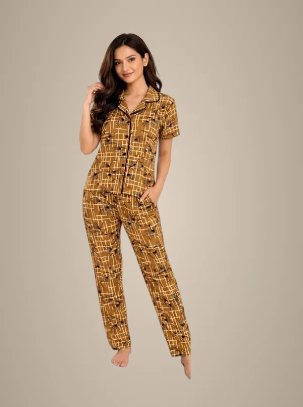 Women_S_Malai_Fabric_Printed_Night_Suit_Set_Soft_Breathable_Short_Sleeve_Shirt_With_Full_Length_Pajamas_Lightweight_Loungewear_Sleepwear_For_Ladies