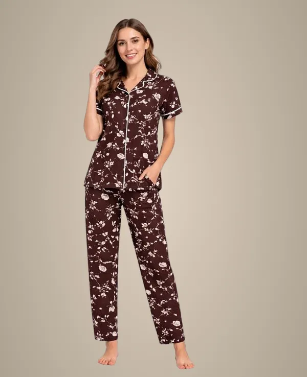 Women_S_Malai_Fabric_Printed_Night_Suit_Set_Soft_Breathable_Short_Sleeve_Shirt_With_Full_Length_Pajamas_Lightweight_Loungewear_Sleepwear_For_Ladies