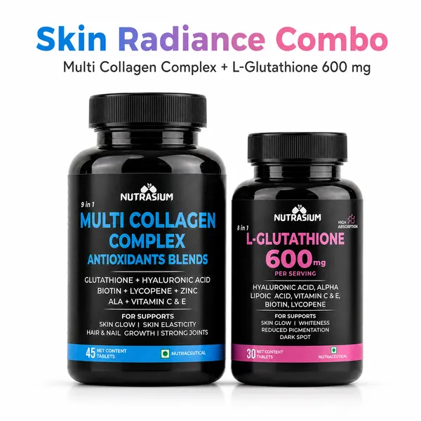 nutrasium l-glutathione 600 mg Nutrasium Skin Radiance Combo | Multi Collagen Complex 9 in 1 + 600mg | With Hyaluronic Acid, Vitamin C & E, Biotin, Lycopene, Zinc & ALA glutathione reductase dimerization Self-assembling VitaminsHerbs DERMAFIRM:(BUY 5) DERMAFIRM GLUTATHIONE MIST AMPOULE + (BUY 5) GLUTATHIONE MELTING FILM
