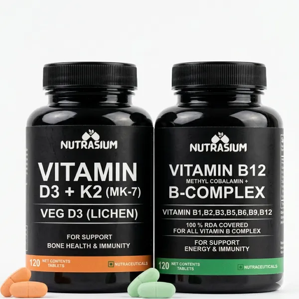 Nutrasium_Vitamin_B12_with_B-Complex_+_Vitamin_D3_K2_MK-7_Combo_|_Methylcobalamin_B12,_B1,_B2,_B3,_B5,_B6,_B9_+_Veg_D3_from_Lichen_|_Supports_Energy,_Immunity,_Bone_Health_&_Daily_Wellness_|_120_Tablets_Each