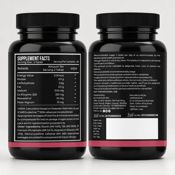 Nutrasium_Co_Enzyme_Q-10_250_mg_With_Resveratrol_|_CoQ-10_Supplemets_|_For_Heart_&_Vascular_Health,_Cellular_Energy_Boost,_Potent_AntiOxidant_|_60_Veg_Tablets_