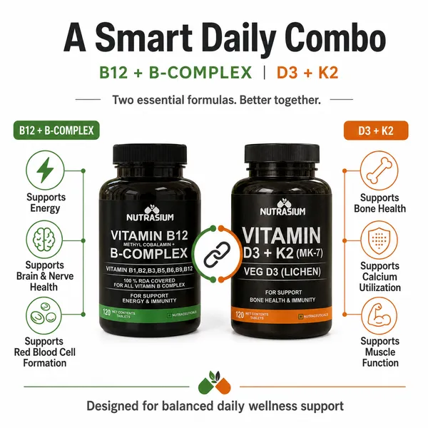 Nutrasium_Vitamin_B12_with_B-Complex_+_Vitamin_D3_K2_MK-7_Combo_|_Methylcobalamin_B12,_B1,_B2,_B3,_B5,_B6,_B9_+_Veg_D3_from_Lichen_|_Supports_Energy,_Immunity,_Bone_Health_&_Daily_Wellness_|_120_Tablets_Each