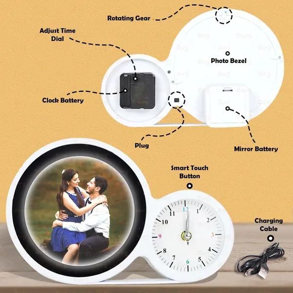 Customized_LED_Round_Magic_Mirror_–_Smart_Tabletop_Clock_&_Photo_Gift