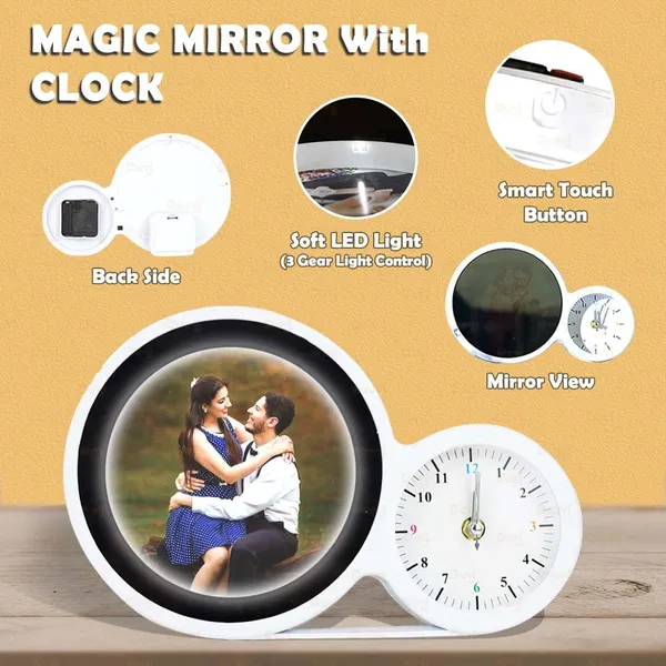 Customized_LED_Round_Magic_Mirror_–_Smart_Tabletop_Clock_&_Photo_Gift