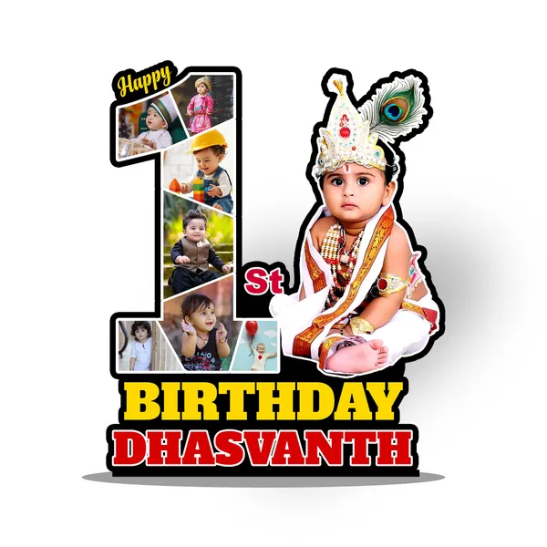 Personalized_1st_Birthday_Baby_Photo_Laser_Cutout_–_Custom_Wooden_Tabletop_Frame