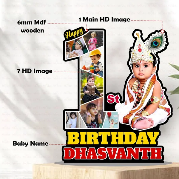 Personalized_1st_Birthday_Baby_Photo_Laser_Cutout_–_Custom_Wooden_Tabletop_Frame