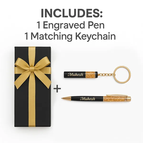 Personalized_Golden_Metal_Pen_&_Keychain_Combo_–_Custom_Name_Engraved_Gift_Set