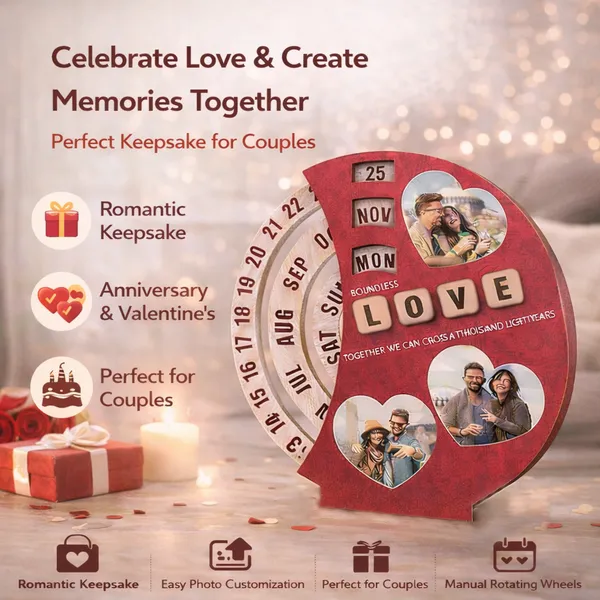 Personalized_Lifetime_Rotating_Wooden_Table_&_wall_Mount_Calendar_–_Love_Theme_with_3_Photos